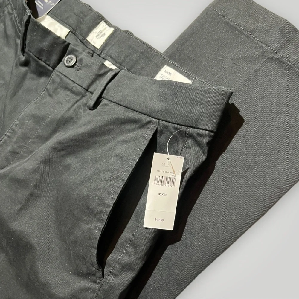 Gap Essential Khaki Straight Leg Black Pants 33”x32” - Picture 8 of 16